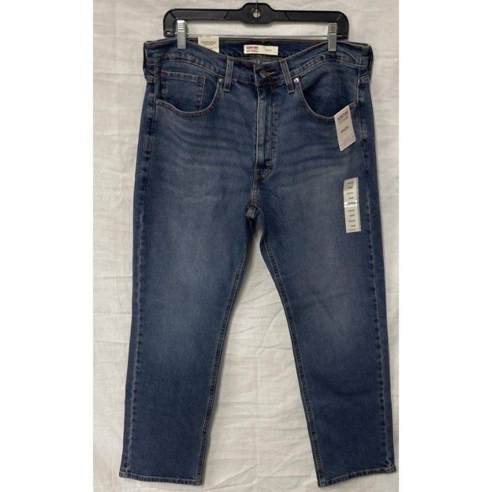 Signature by Levi Strauss & Co Mens Athletic Fit Jeans 34x30 Medium Wash Blue